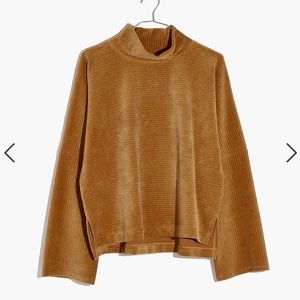 Madewell - Texture & Thread Velour Corduroy Mockneck Top | Size:S
